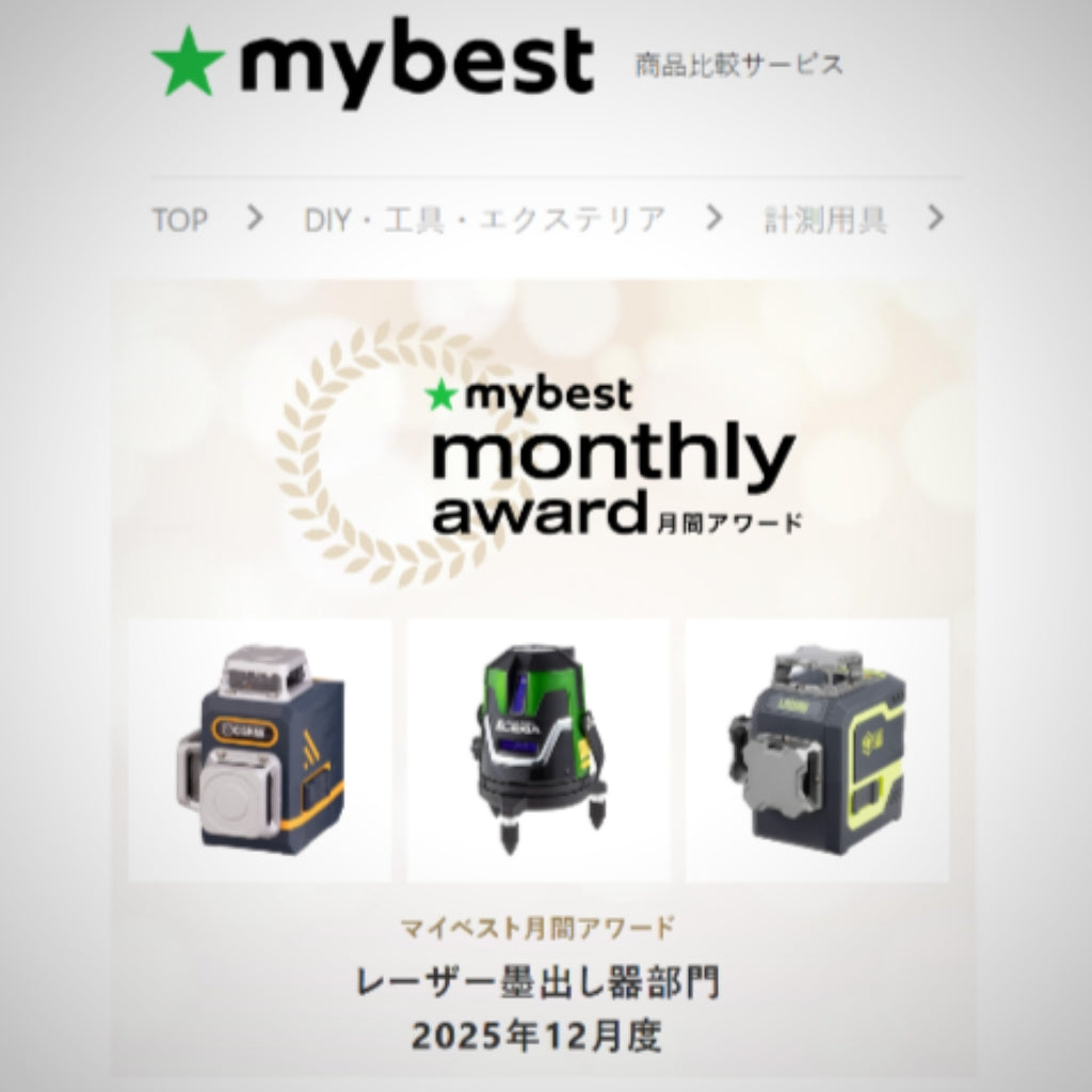 CIGMAN CM-701 green laser level tool featuring the mybest No 1 ranking award badge for December 2025.