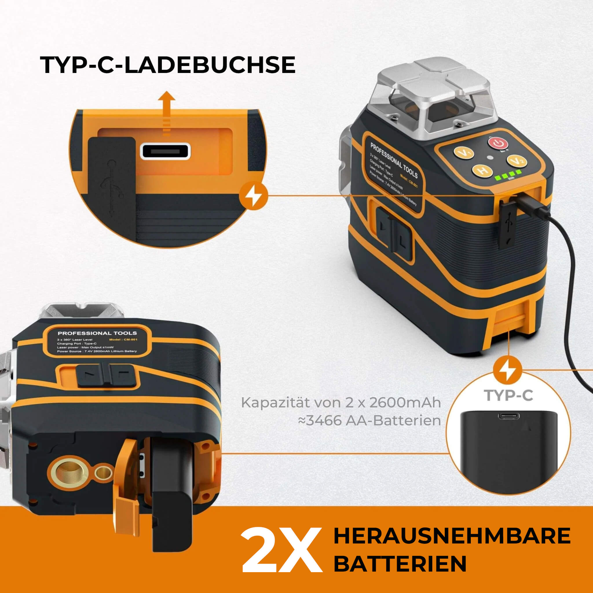 CIGMAN CM-801 3 x 360° 3D Kreuzlinie