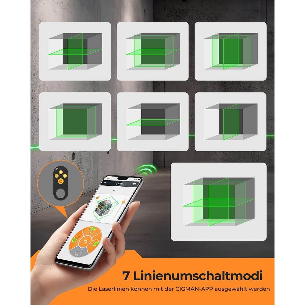 CIGMAN CM-S01 12-Linien Lase Nivelliergerat mit APP-Steuerung