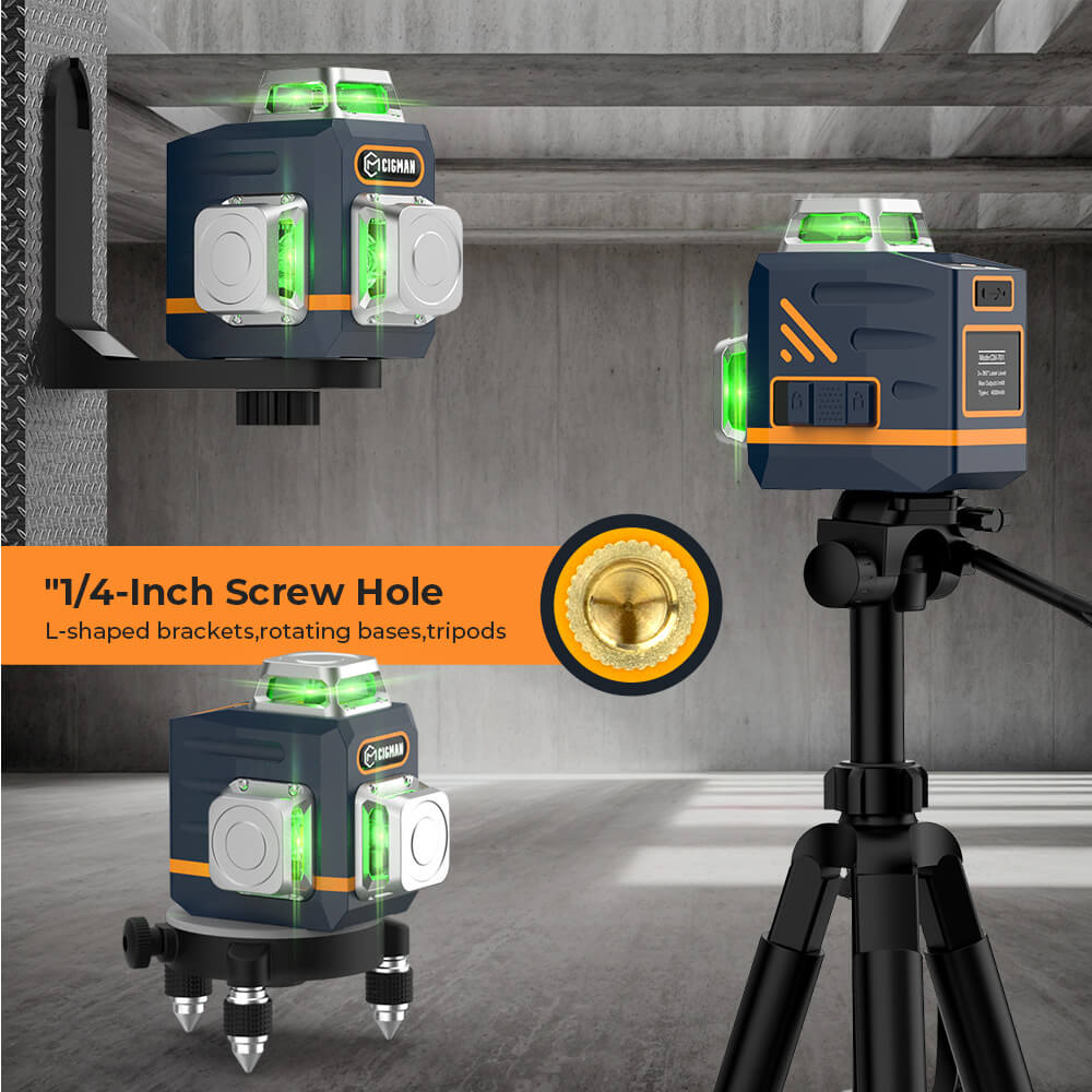 Cigman - CIGMAN CM - 701T 3x360° Laser Level with 1.5m Tripod