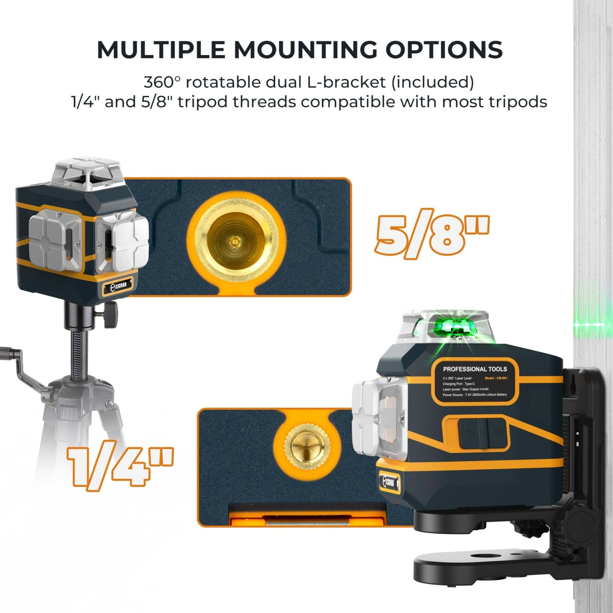 Cigman - CIGMAN CM - 801 3x360°3D Laser Level