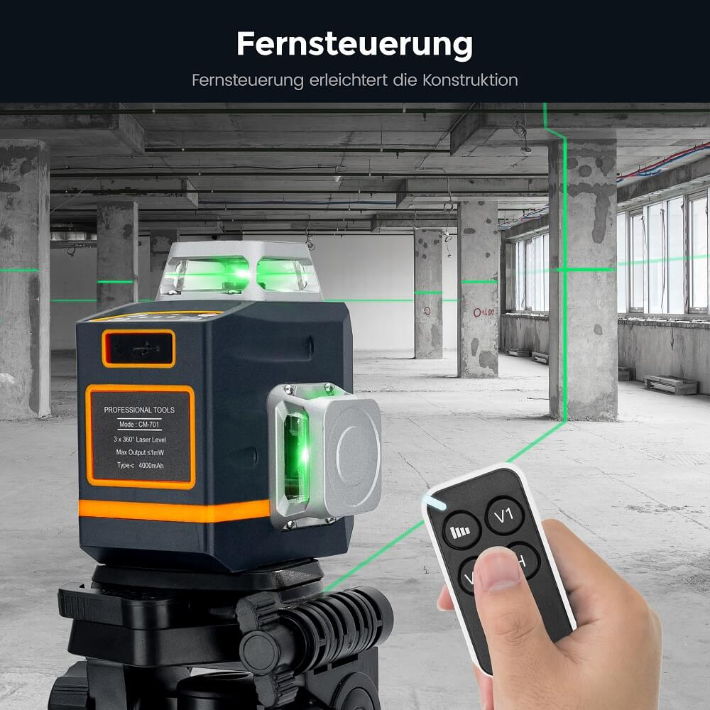 CIGMAN CM-701 3x360° Kreuzlinienlaser mit 12 Linien