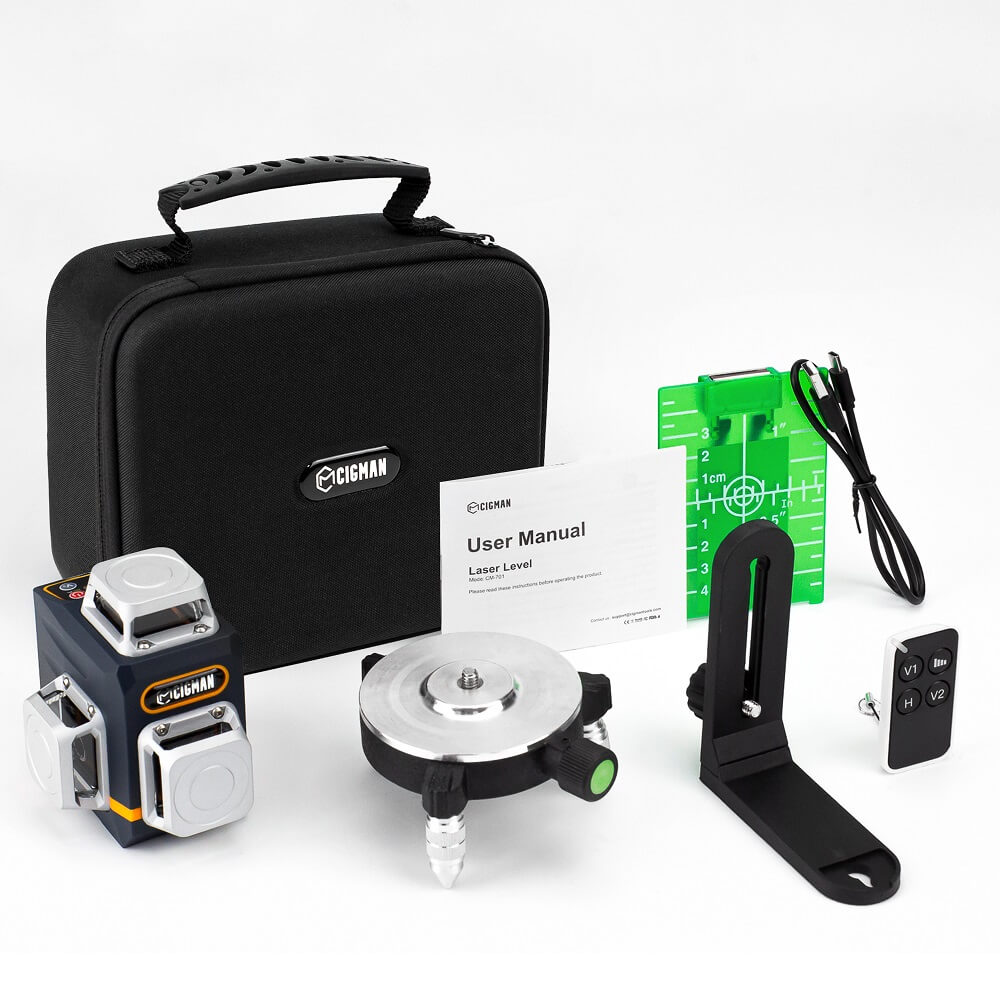 CIGMAN CM-701 3x360° Kreuzlinienlaser mit 12 Linien