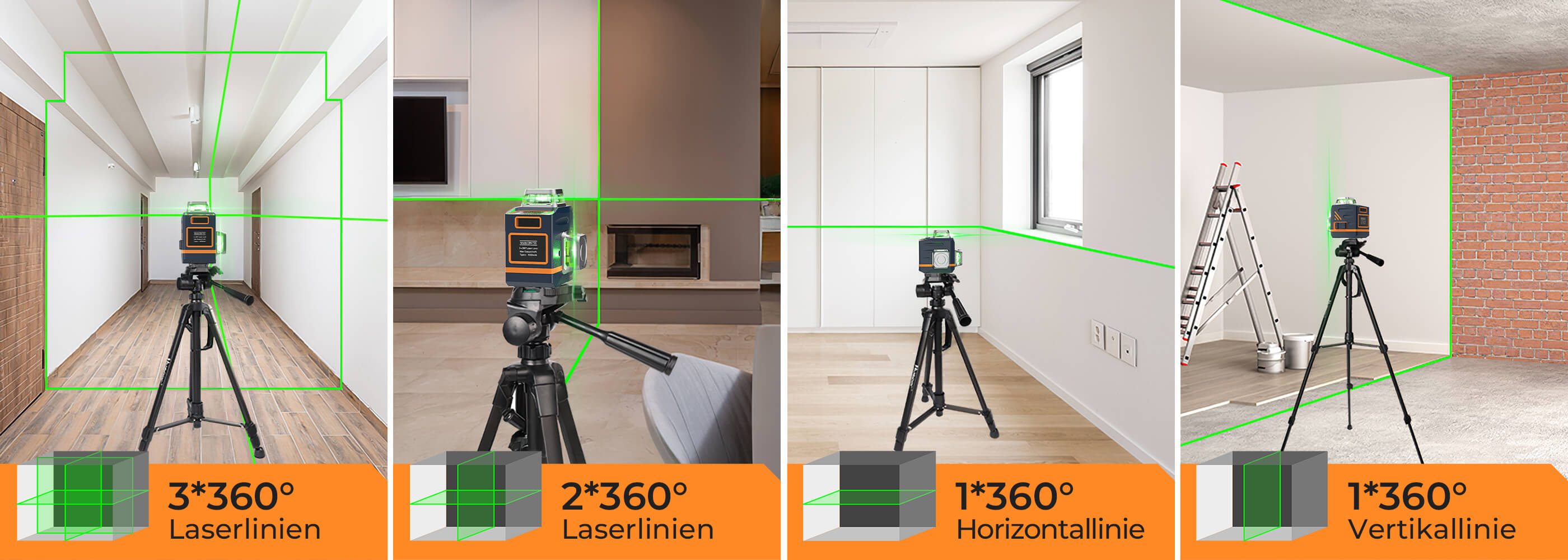 CIGMAN CM-701 3x360° Kreuzlinienlaser mit 12 Linien