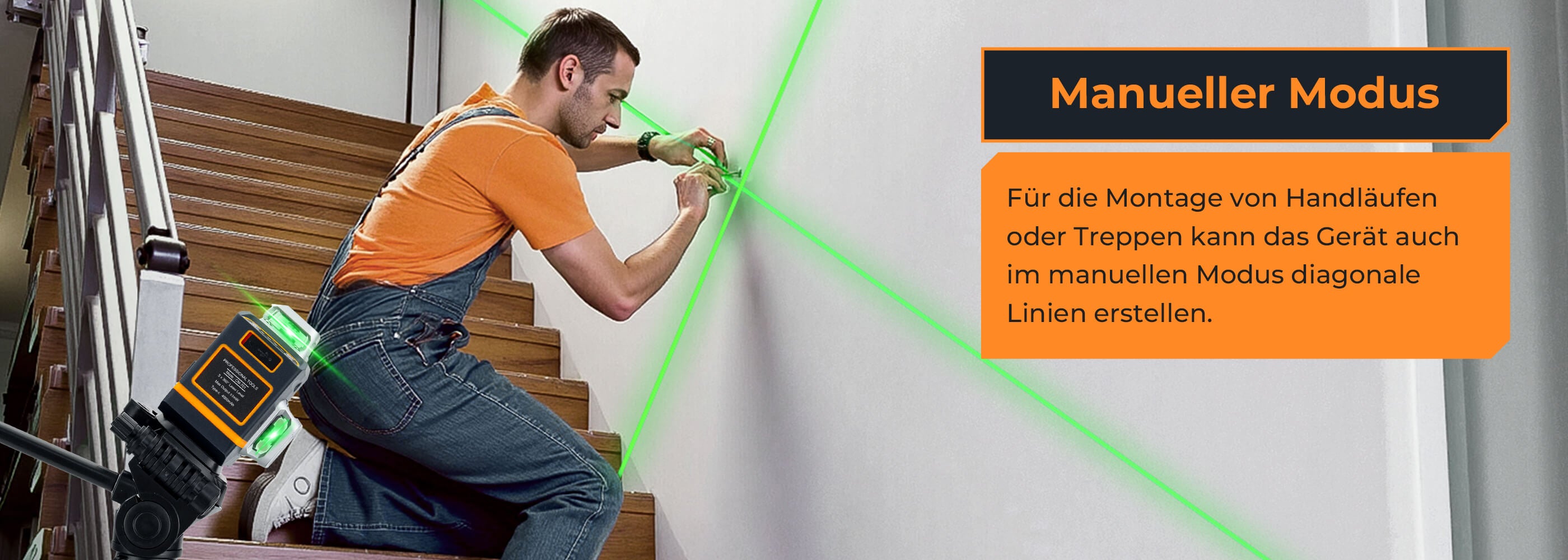 CIGMAN CM-701 3x360° Kreuzlinienlaser mit 12 Linien