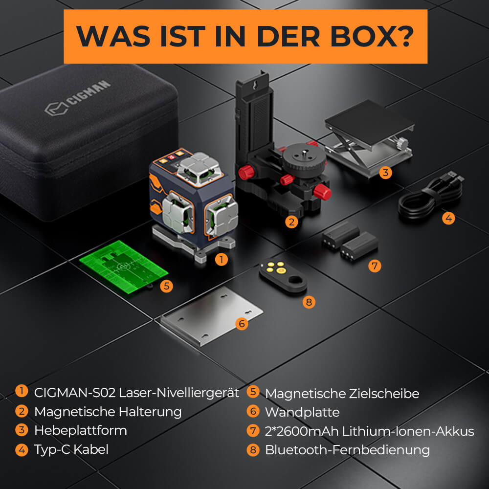 CIGMAN CM-S02 Kreuzlinienlaser mit 16 Linien