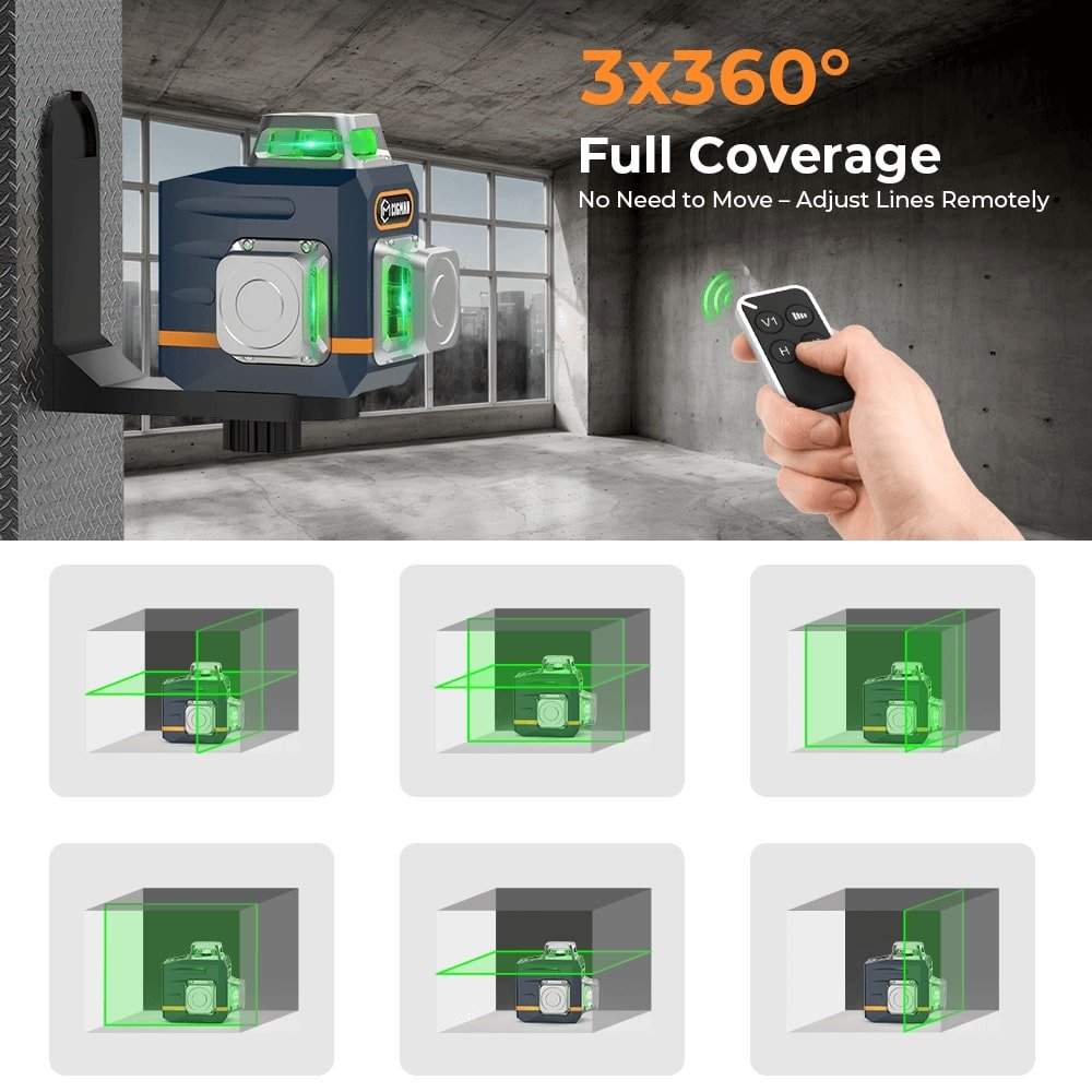 Cigman - CIGMAN CM - 701T 3x360° Laser Level with 1.5m Tripod