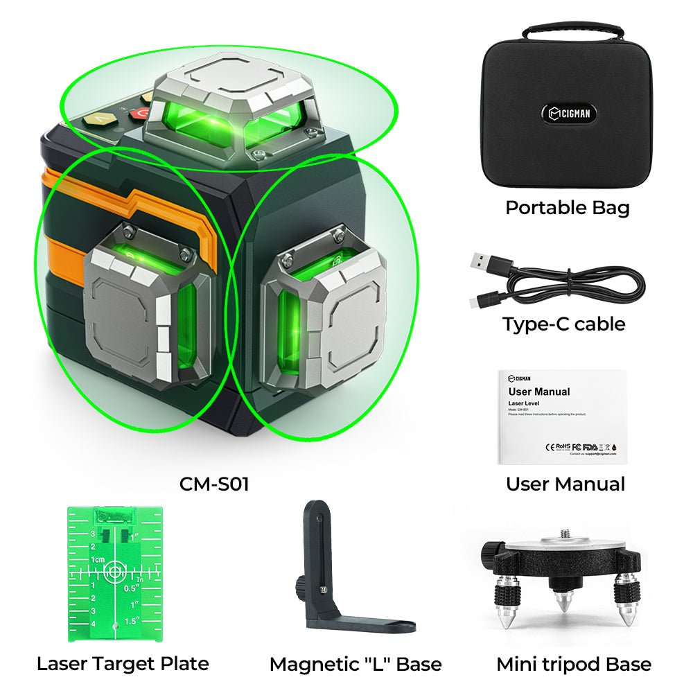 Cigman - CIGMAN CM - S01 12 Lines Laser Level With APP Control